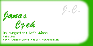 janos czeh business card